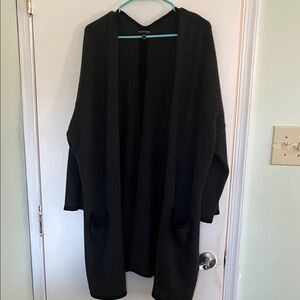 Eileen Fisher Charcoal Open Front Cardigan